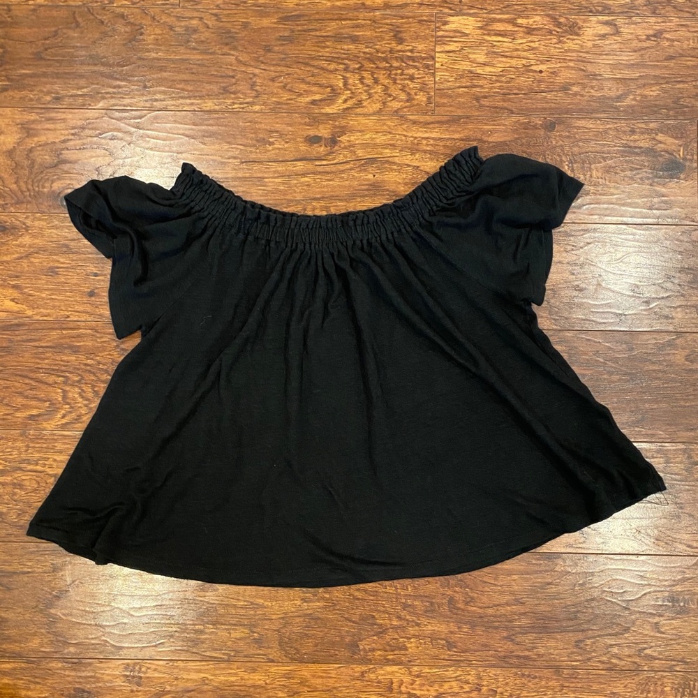 SARTRE Wilfried linen black off shoulders top S